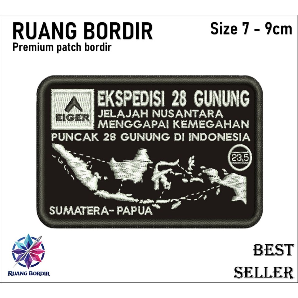 Emblem Patch Bordir Eiger Ekspedisi 28 Gunung Premium Berkualitas - Ruang Bordir