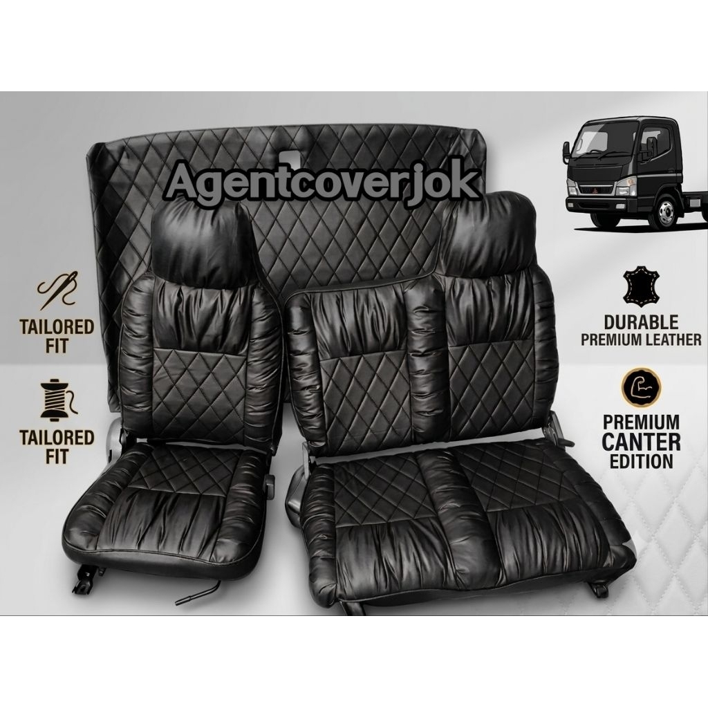 Sarung Jok & Plafon Atap Truk Mitsubishi Canter – Desain Mewah Ketupat/Wajik
