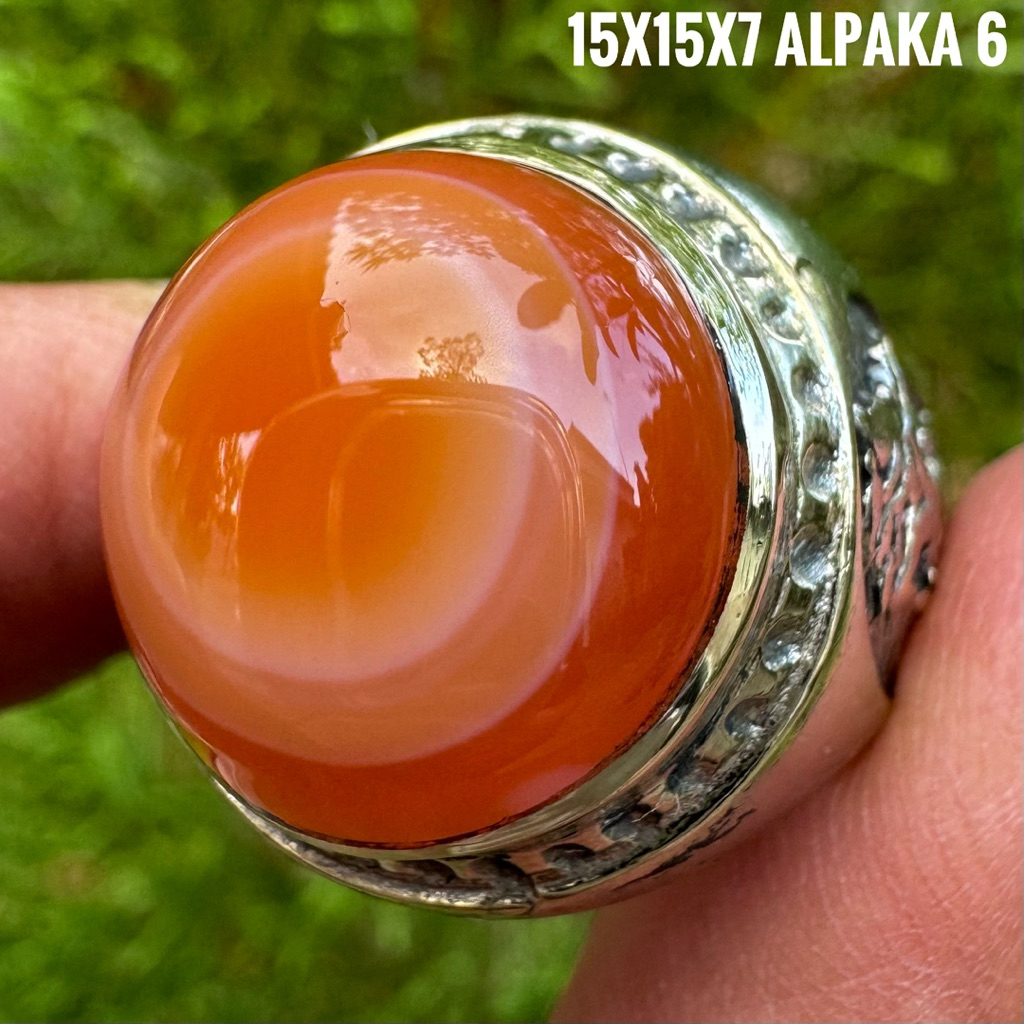 Cincin Batu Akik Natural Cempaka Merah (Asli Alam)