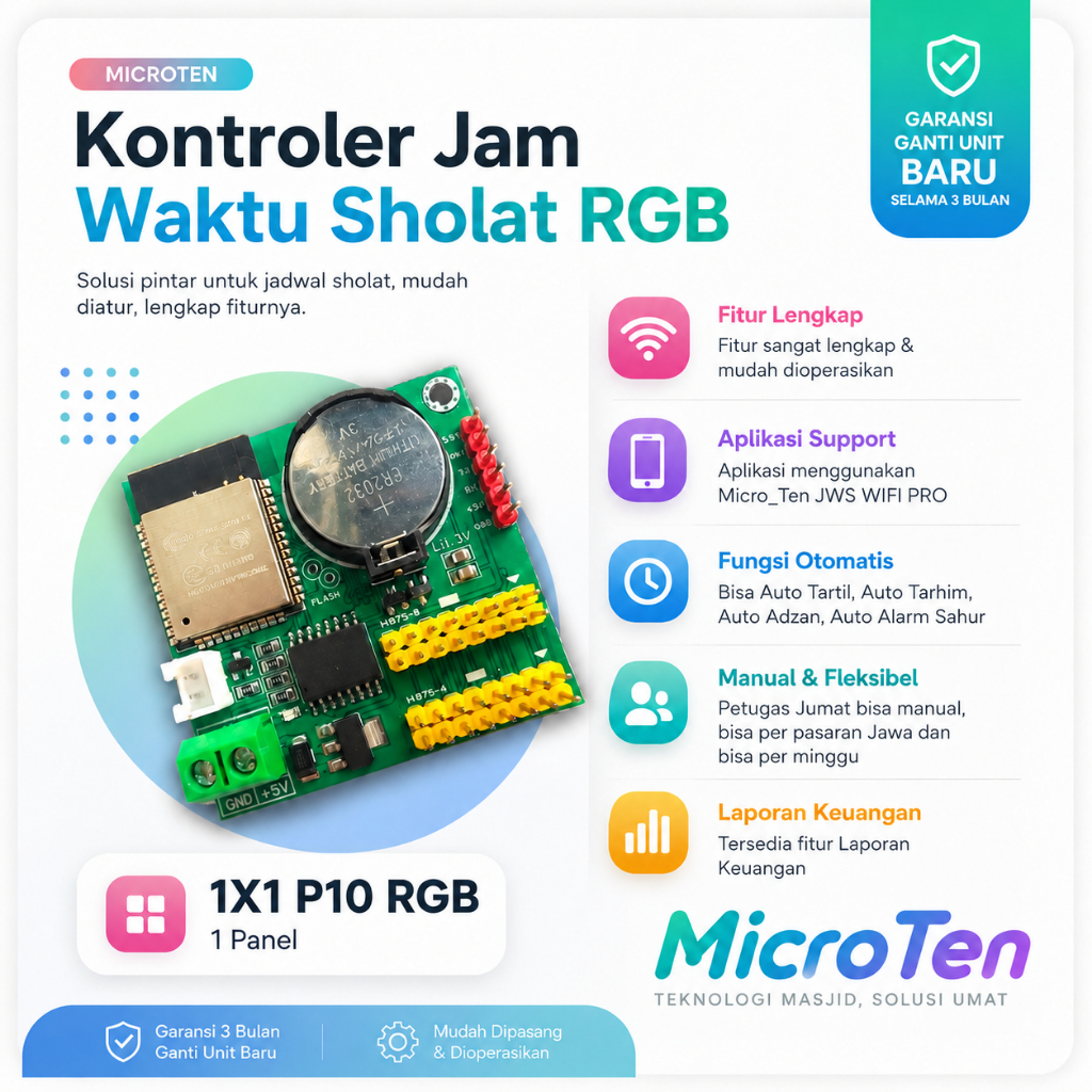 Kontroler jws - Controller JWS RGB untuk 1 panel p10