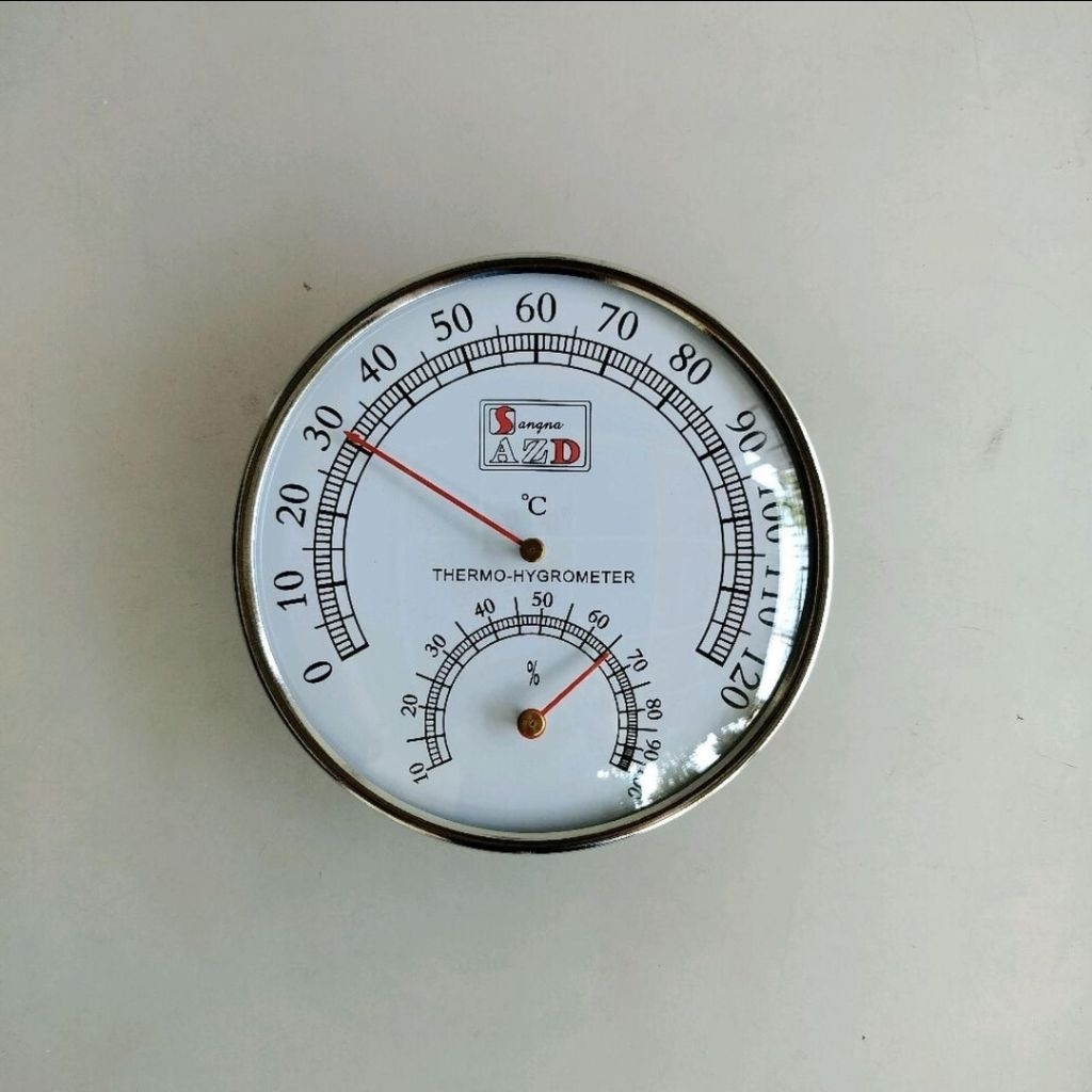 Thermometer Sauna Model Bulat Hygrometer Sauna Termohigrometer Diameter 12cm Termometer Ruang Bahan 