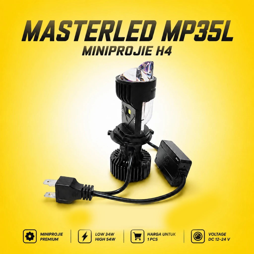 LAMPU LED MINI PROJIE BILED PROJECTOR MOBIL MOTOR H4 MASTER LED MP35L