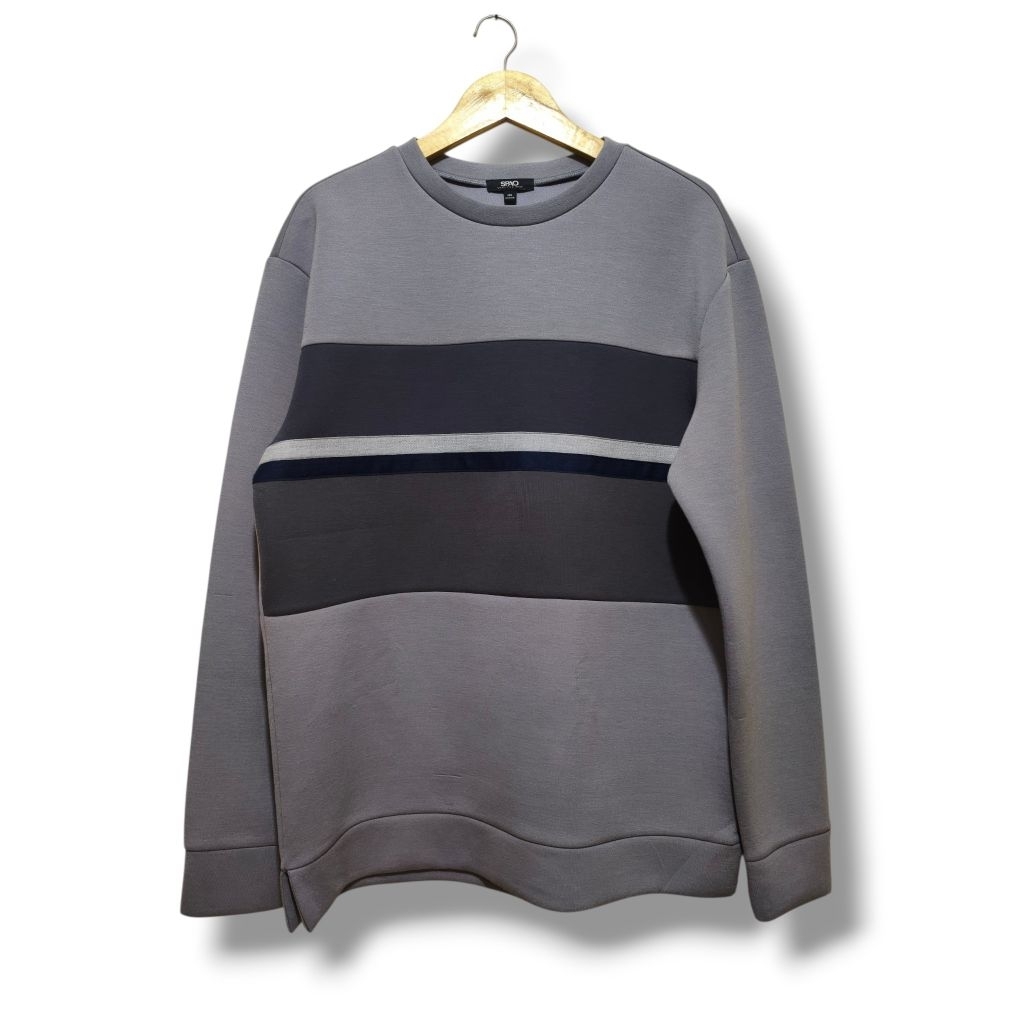 CREWNECK SALUR ORIGINAL SPAO BAHAN SCUBA WARNA ABU