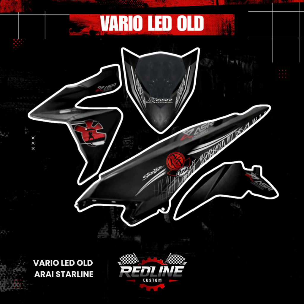 STRIPING TRANSPARAN HONDA VARIO LED OLD ARAI STARLINE