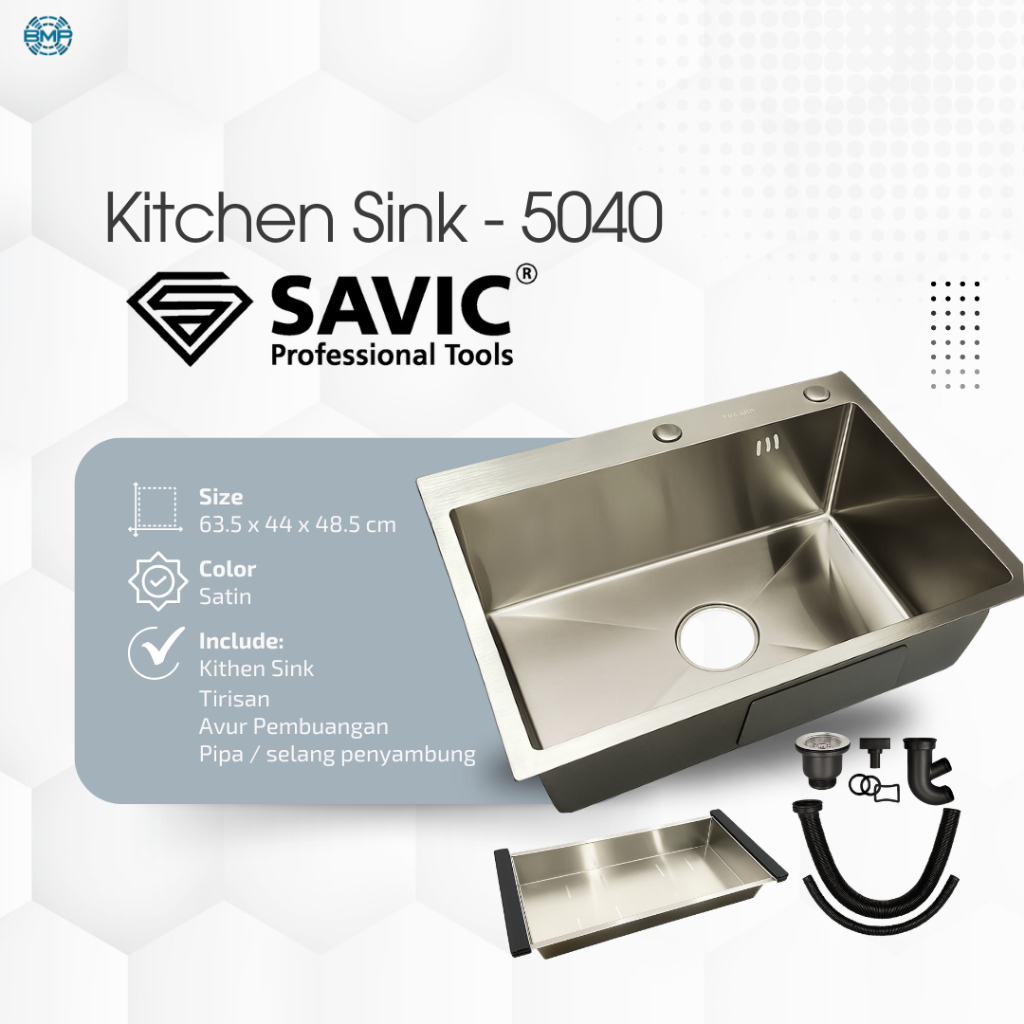 Kitchen Sink Savic 50 x 45 cm - Bak Cuci Piring 1 lubang