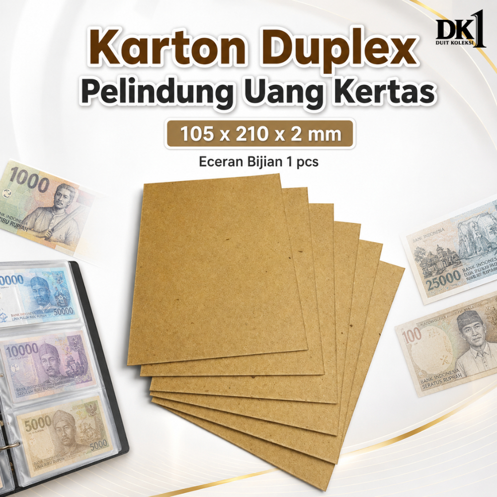 Karton Duplex Pelindung Uang Kertas 105 x 210 x 2 mm Eceran Bijian 1 pcs