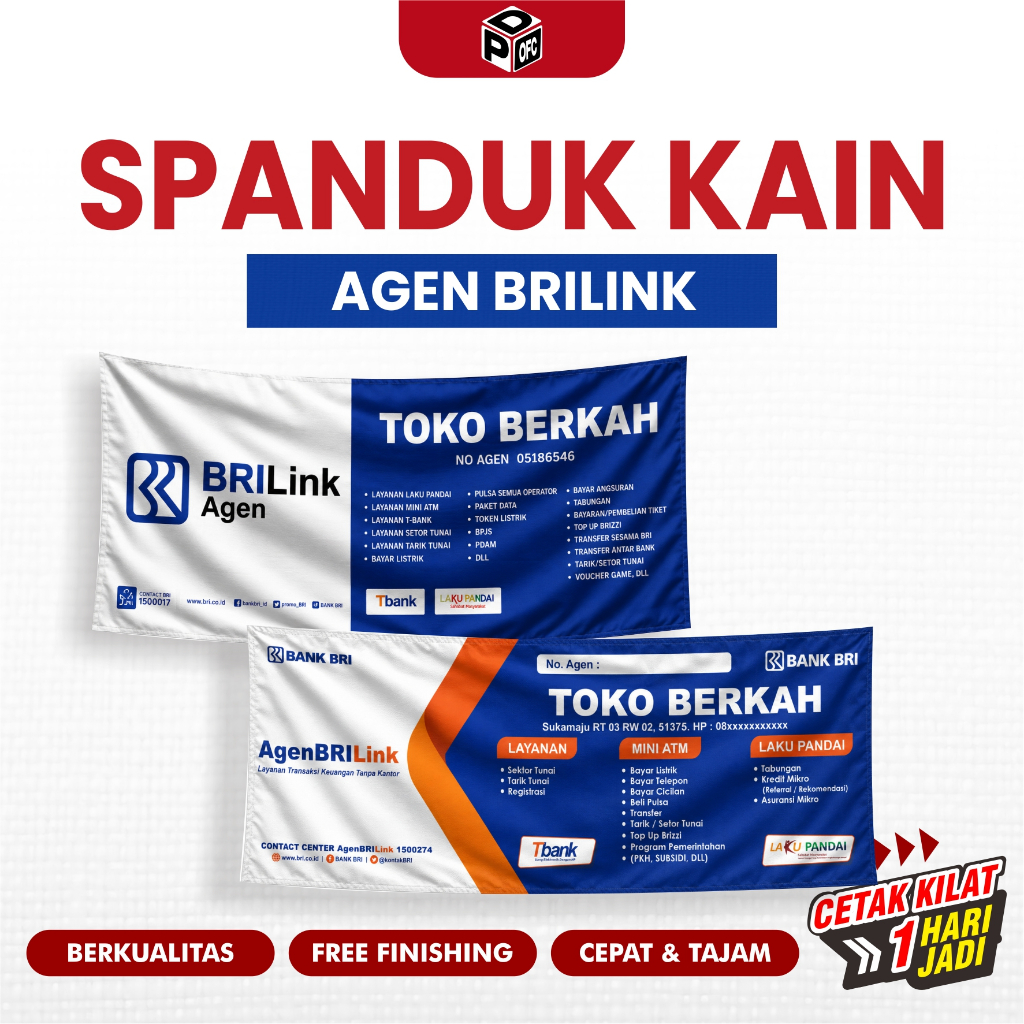 Spanduk Kain Agen BRILink ATM Mini