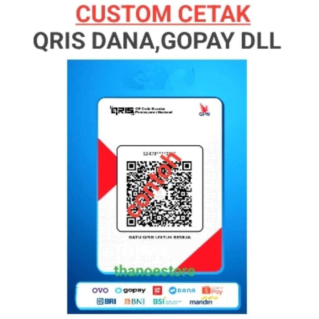Jasa Cetak Custom Qris Barcode Shopee Dll