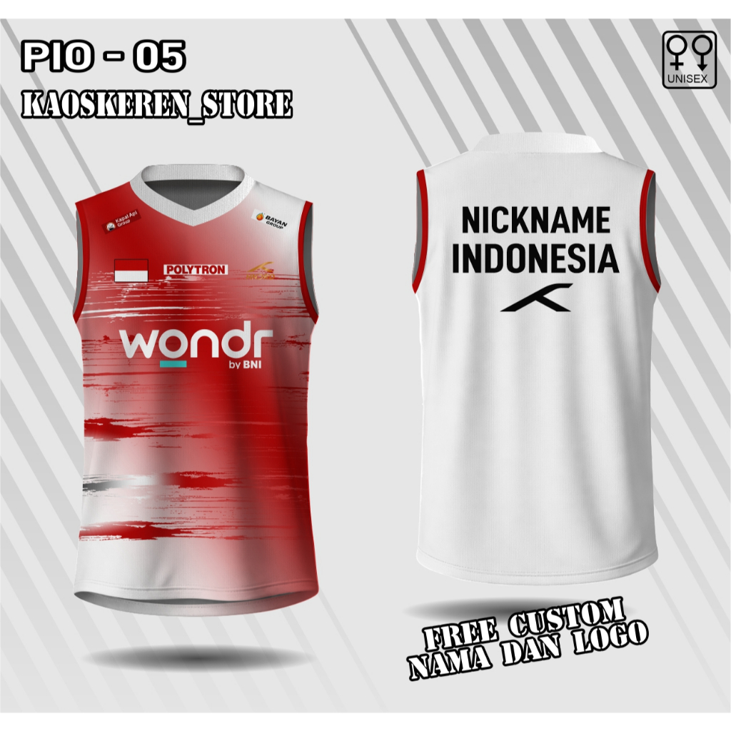 jersey badminton singlet Polytron Indonesia Open 2026 baju bulu tangkis indonesia open 2026 singlet