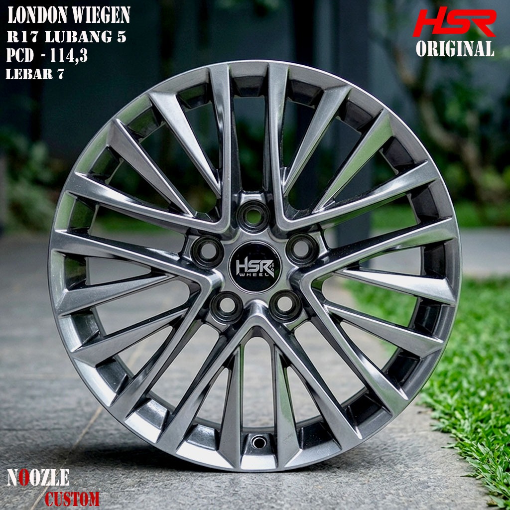 VELG MOBIL R17 HSR RING 17 TYPE London PELEK RACING LUBANG 5 PCD 114 Lebar 7 Rata