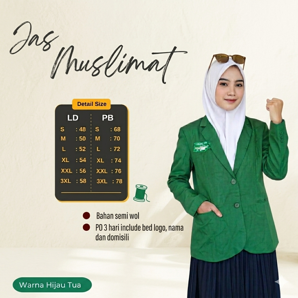 Jas Muslimat NU Jas Almamater Muslimat NU Seragam Muslimat NU