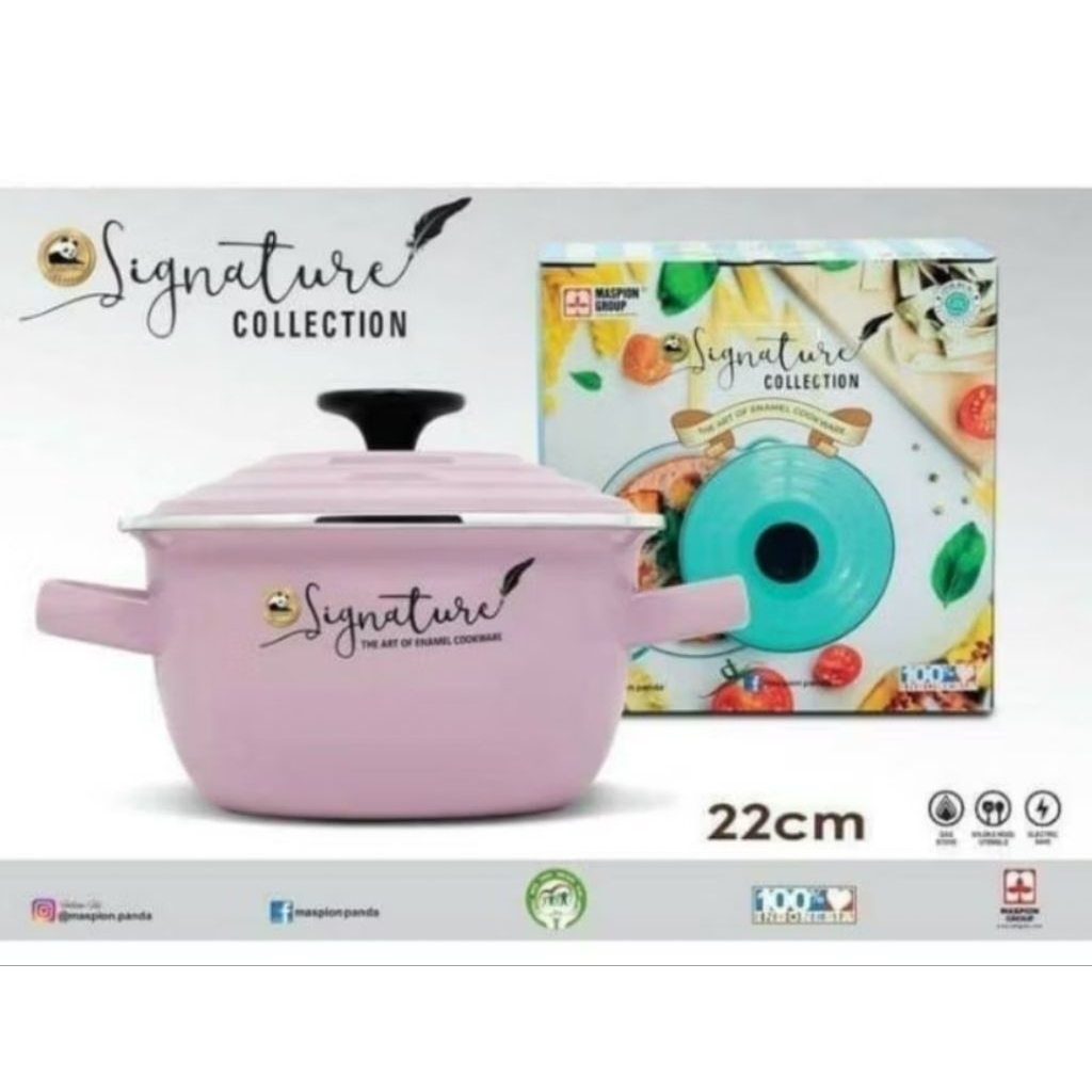 MASPION SIGNATURE STOCKPOT PANCI 22 CM ENAMEL