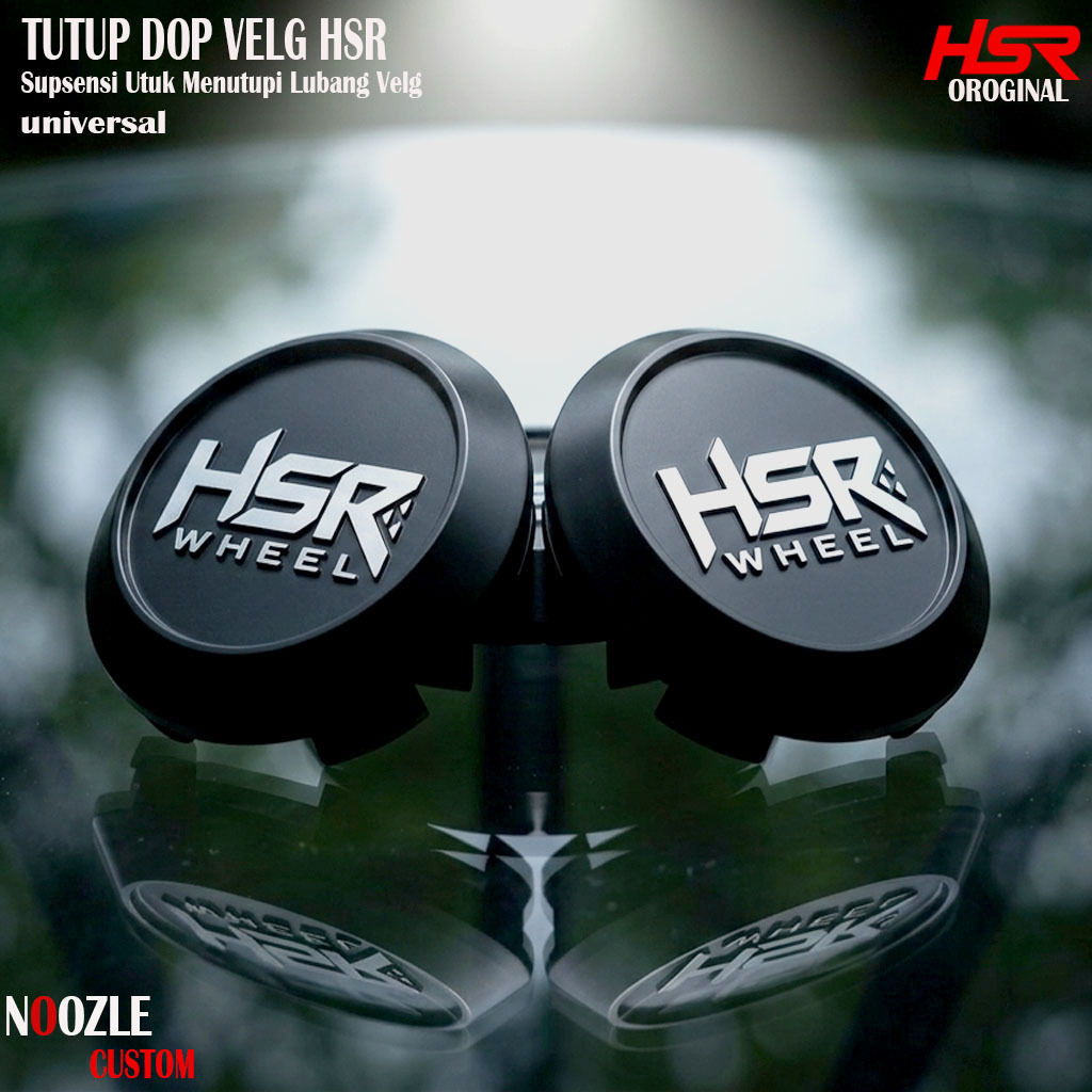 Tutup Velg Mobil Warna hitam Merek HSR Tutup Dop Velg HSR Original Tidak Mudah Retak , Kuat , Desain