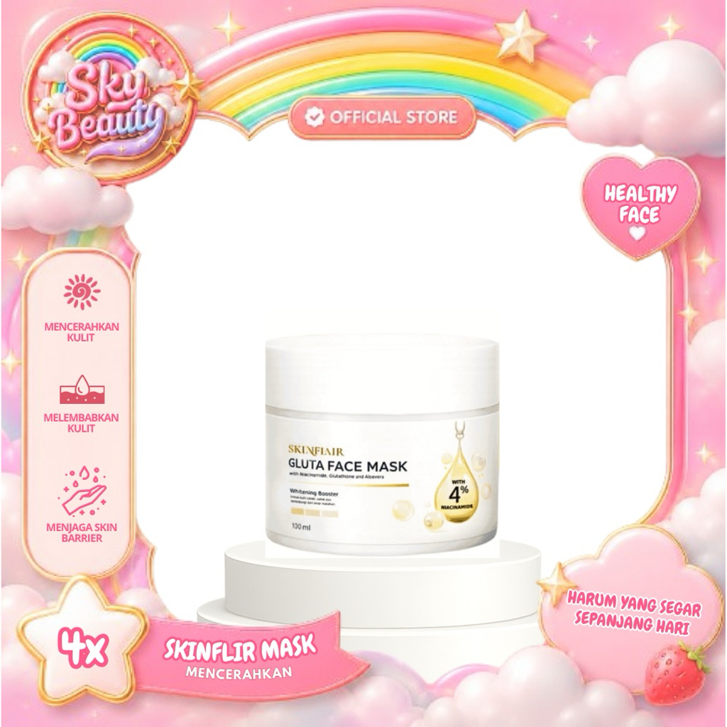 READY! SKINFLAIR WHITE GLOW PERFECT MASK POWDER MASKER WHITENING GLOWING BY SKINFLAIR