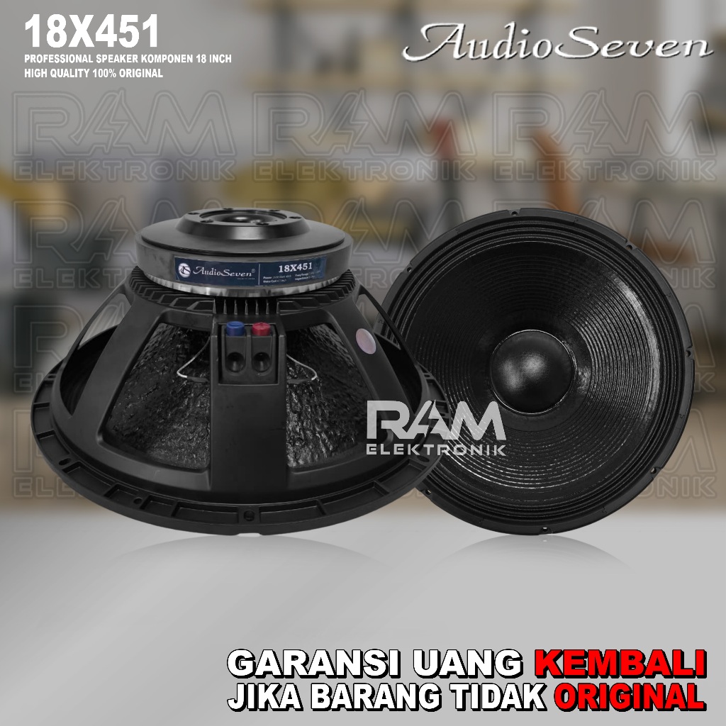Komponen Speaker 18 Inch AUDIO SEVEN 18X451 | LF18X451 | LF 18X451 Original
