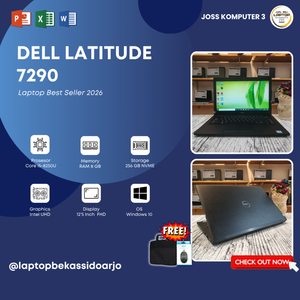 LAPTOP MURAH DELL LATITUDE 7290//CORE I5-8250U
