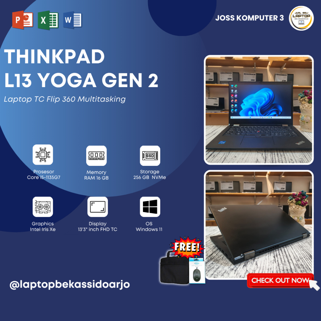 LAPTOP LENOVO THINKPAD L13 YOGA // TOUCSHCREEN FLIP360