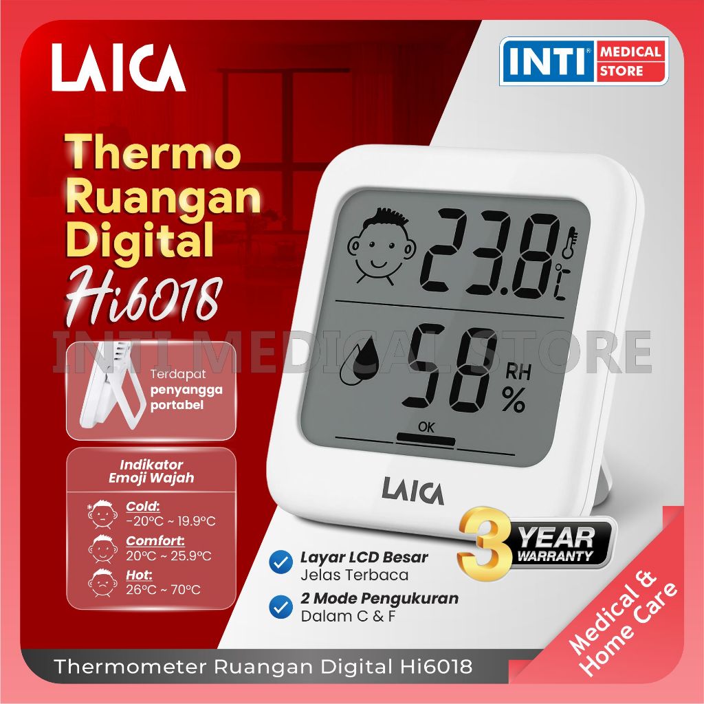 Laica | Thermometer Ruangan HI6018 | Electronic Hygrometer Laica