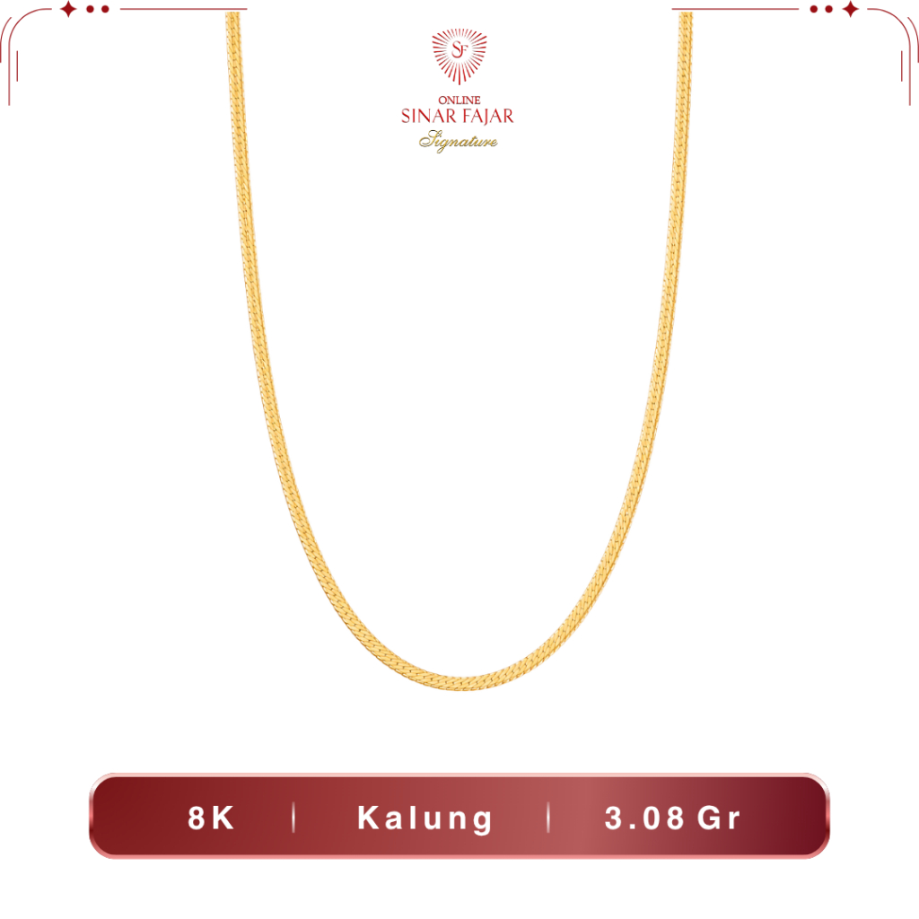 Kalung Emas Madona Model Rante Pipih 8K - Sinar Fajar