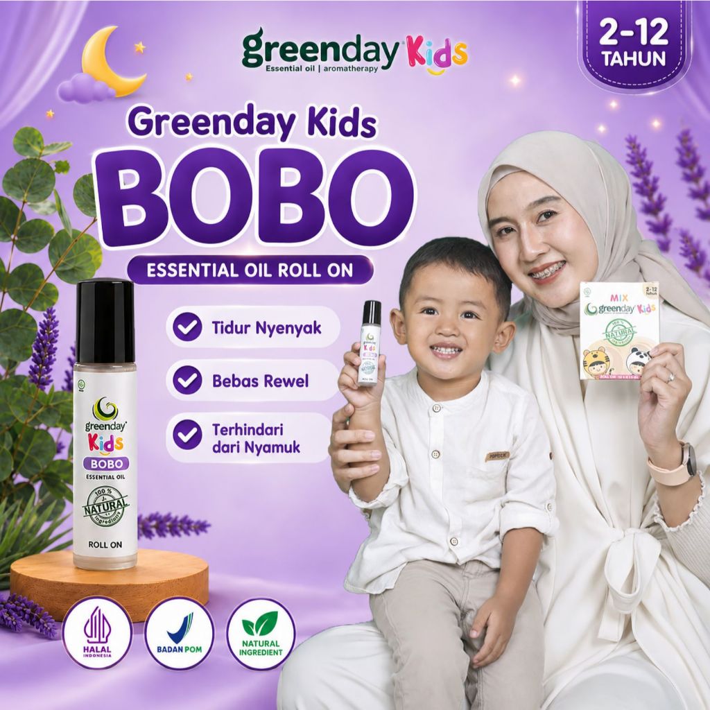Greenday Kids Bobo – Essential Oil Bayi Tidur Nyenyak & Anti Nyamuk