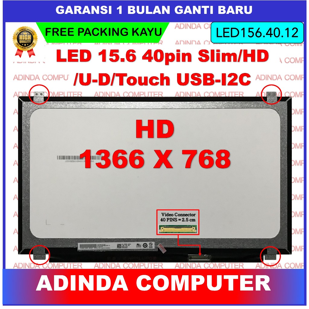 LCD LED Dell Inspiron 15-3542 3543 3541 99DCK 15.6 40 pin HD Touchscreen B156XTK01.0