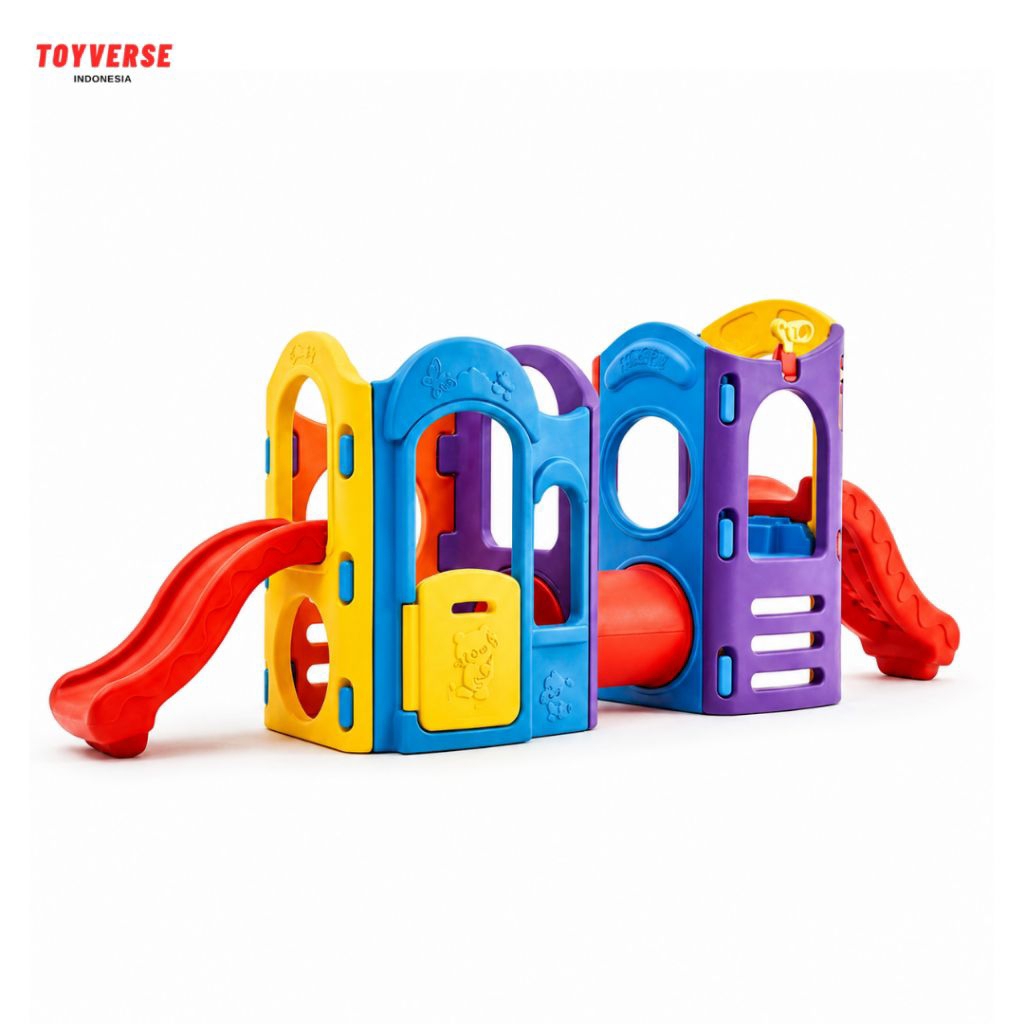 Playground Anak Premium Perosotan Ganda Double Slide Tunnel Indoor Outdoor