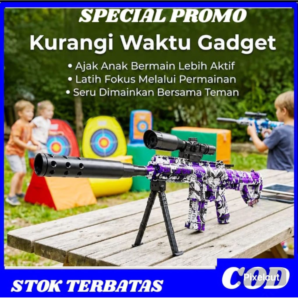 MAINAN PISTOL PISTOLAN TEMBAK TEMBAKAN  ANAK LAKI LAKI PELURU BUSA SNIPER NERF BULLET AWM MURAH/MAIN