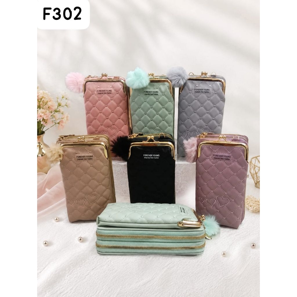Dompet Hp Behel Resleting 2 Tas Slempang Wanita Bordir Motif Premium