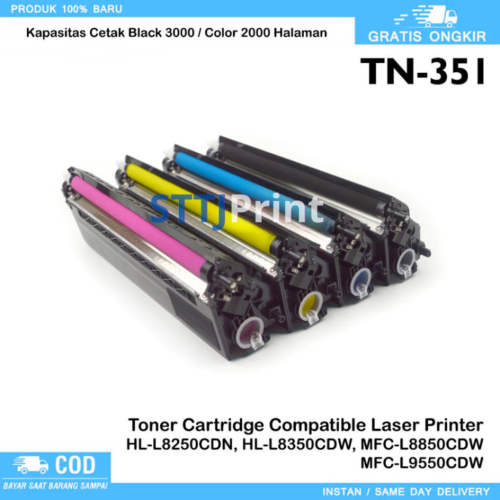 Toner Cartridge TN-351 Compatible Printer HL-L8250CDN, HL-L8350CDW, MFC-L8850CDW, MFC-L9550CDW