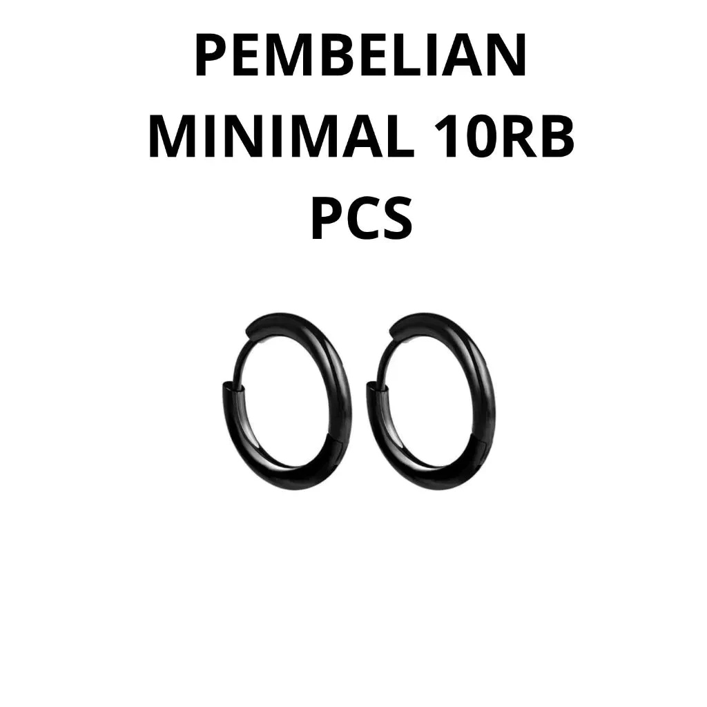 Anting Hoop Titanium Unisex bagus bahan tebal pembayaran COD