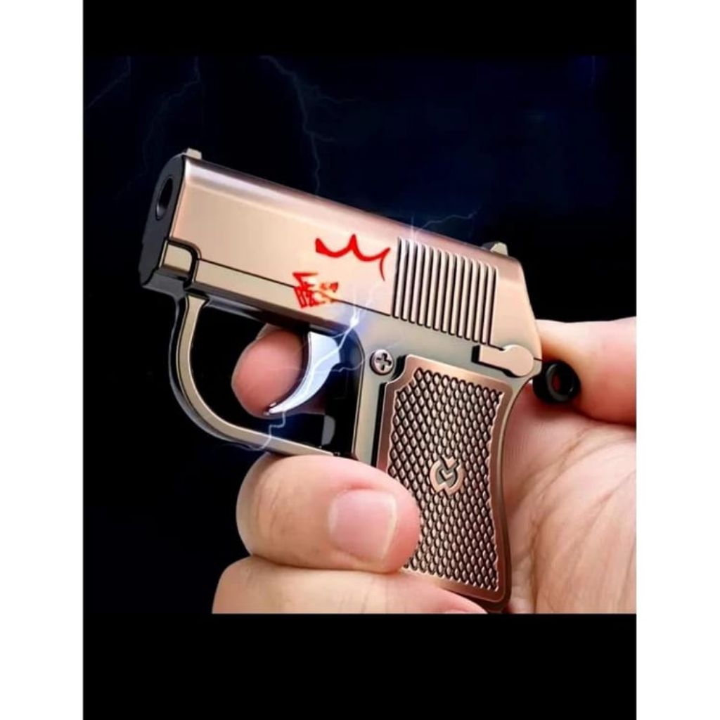 korek api jahil iseng untuk prank setrum kejut teman model pistol mini gas lighter bisa diisi ulang 