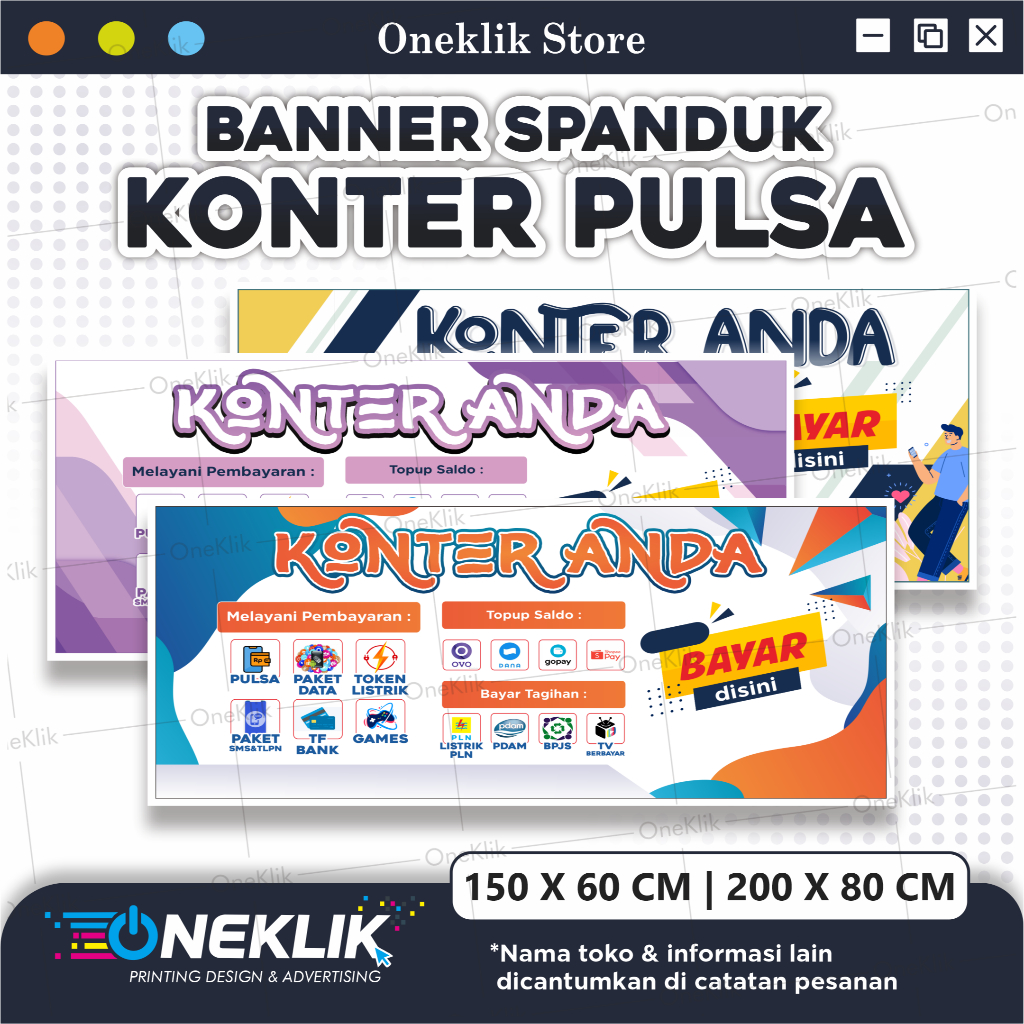 Spanduk Banner Konter / Banner Konter / Aksesoris Konter / FREE DESIGN / Aksesoris Konter / Spanduk 