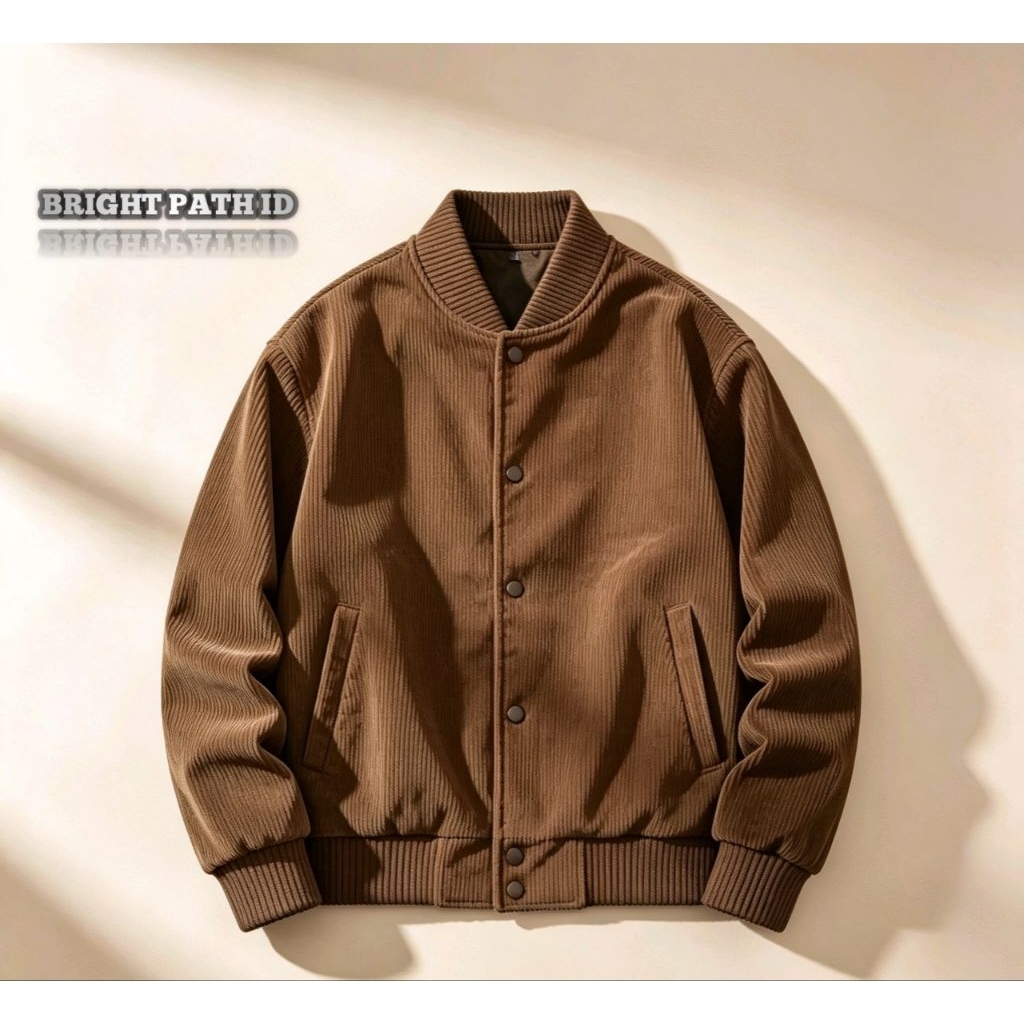 Jaket Varsity Corduroy Pria Polos