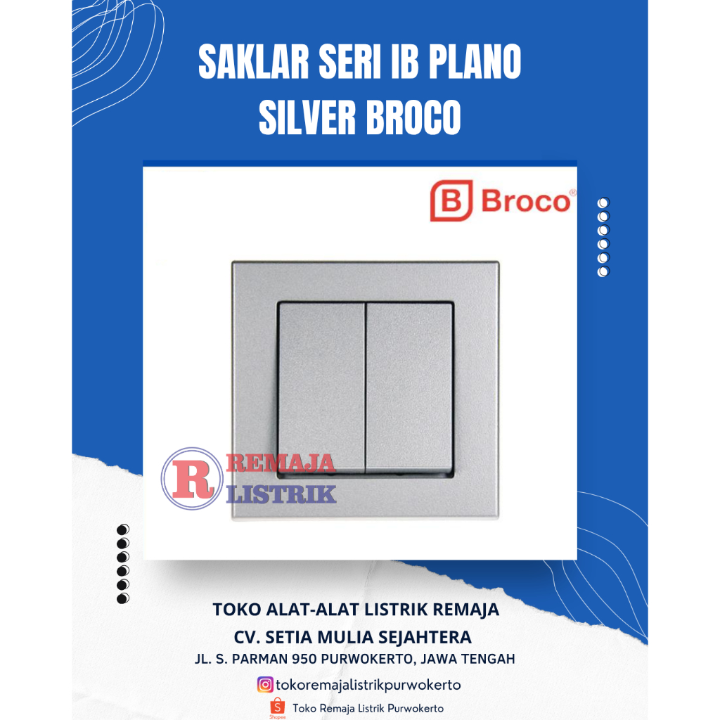 Saklar Plano Silver Seri IB Saklar Double SIlver Plano Broco
