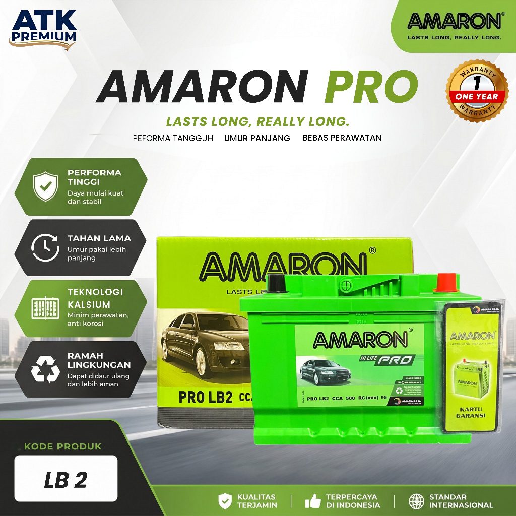 Amaron Hi Life Pro Aki Mobil MINI Clubman DIN 66 / 555-59 - 12V / 66Ah Aki Kering