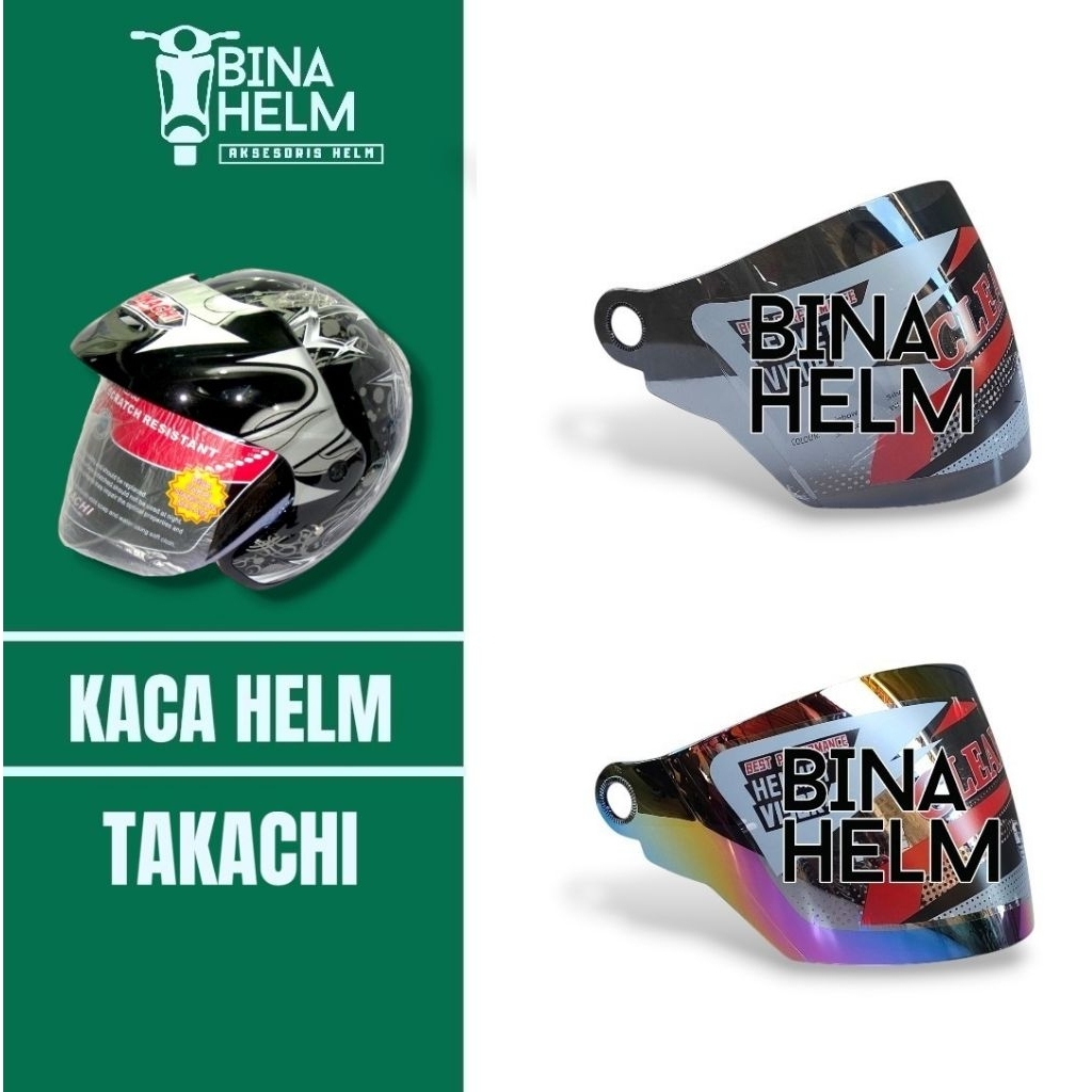 Kaca Helm TAKACHI model Pet/ Topi Visor Helm Takachi Bening Hitam Pelangi