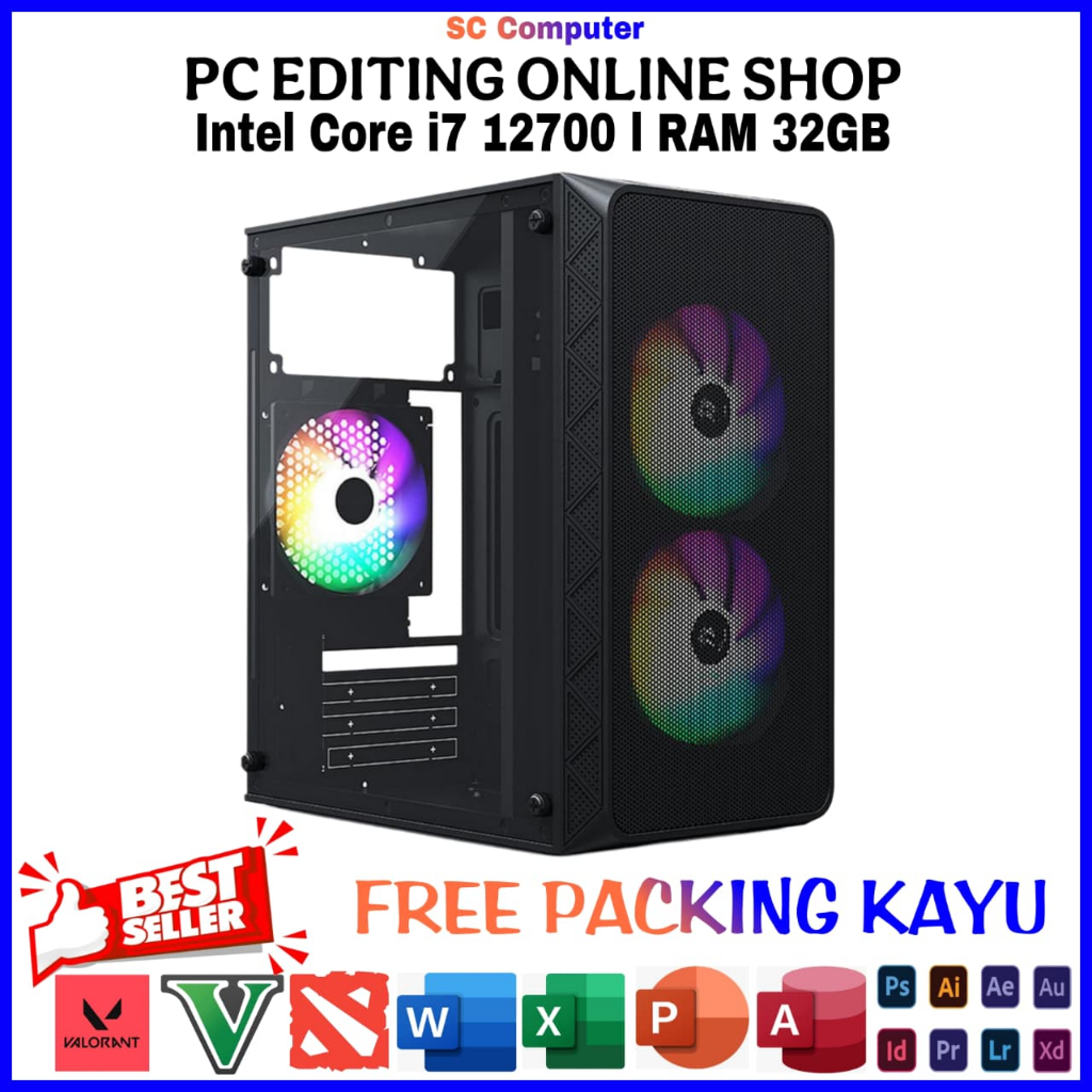 PC Cpu Rakitan Intel Core i7 12700 Ram 32gb SSD 256gb Murah