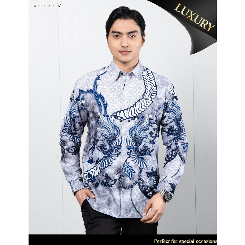 Laskala Batik Premium Lokananta Kemeja Batik Pria Slimfit Lengan Panjang