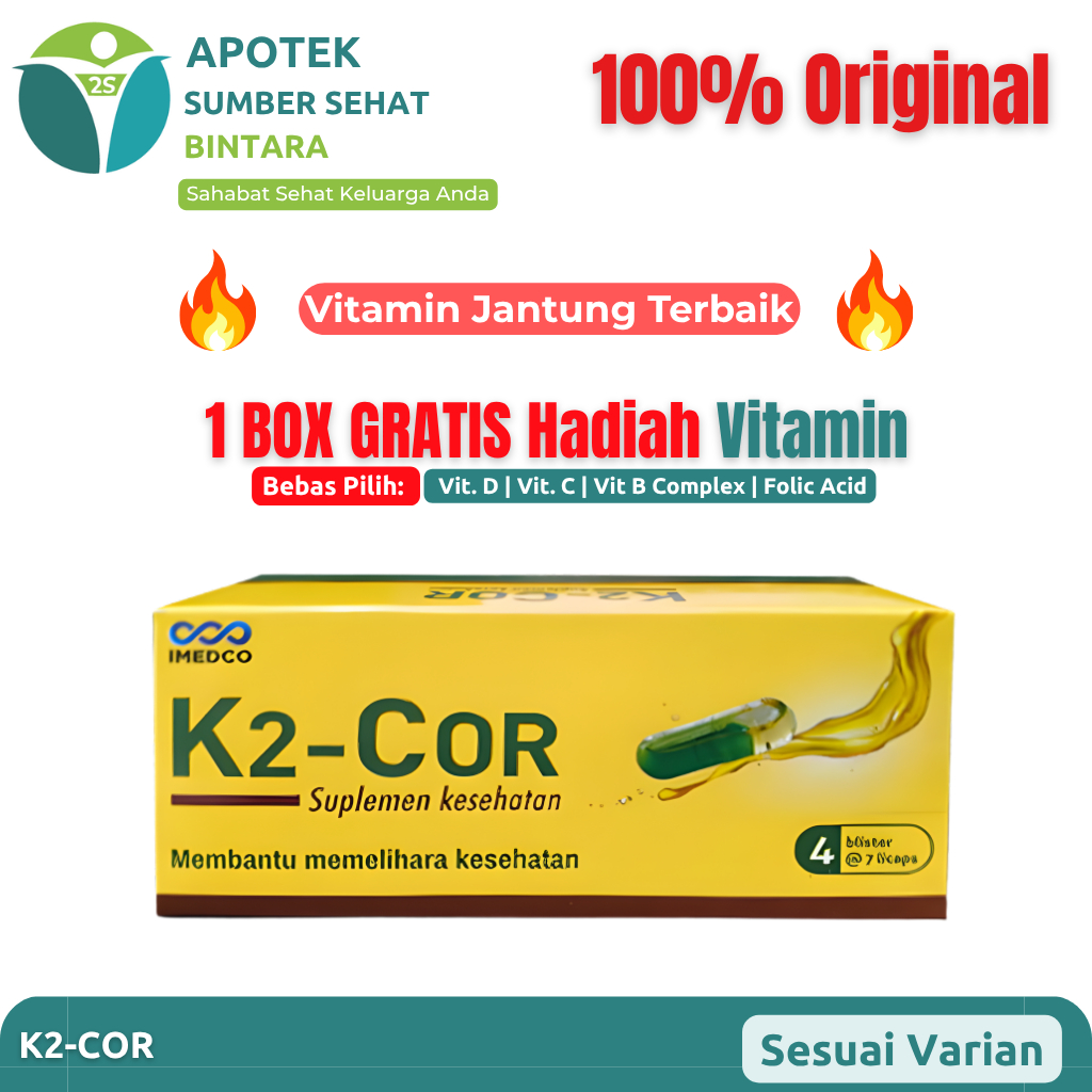 K2 Cor | Vitamin K2 + D3 - Vitamin Jantung & Pembuluh Darah