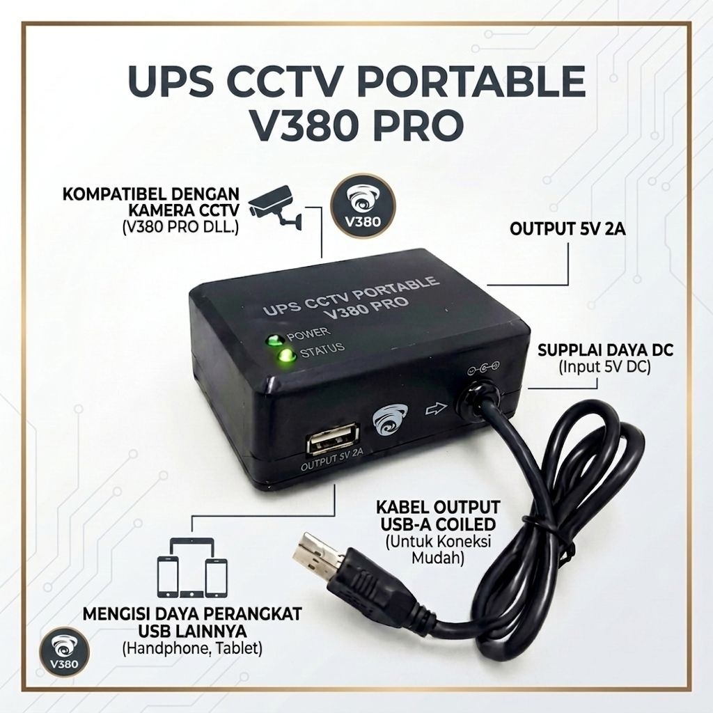UPS Cctv Portable v380 pro, Anti mati lampu