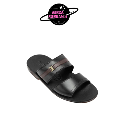 SANDAL SELOP KULIT ASLI BAN 2 MIRADO 974 HITAM PRIA