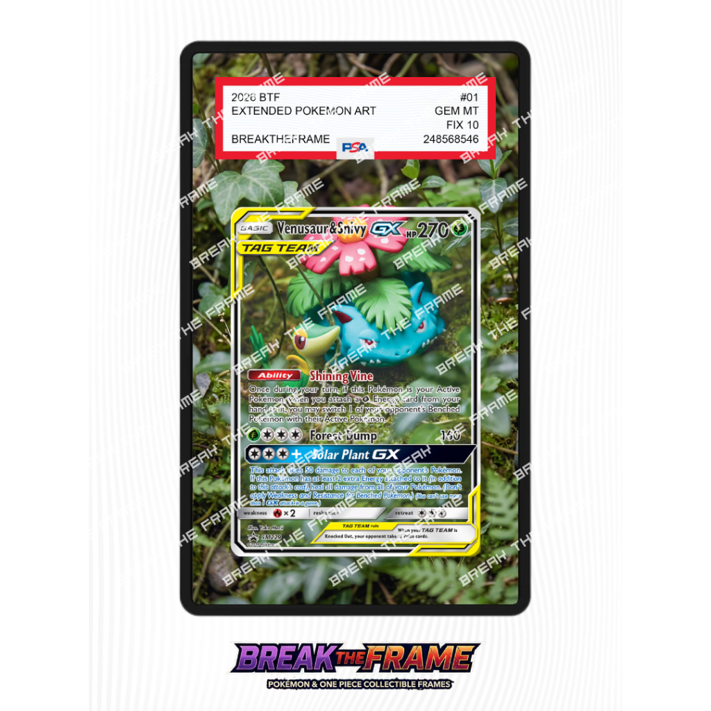 Venusaur & Snivy GX - Sun & Moon Promos #229 - Extended Art Pokemon TCG for Slab Guard / Slab Sleeve