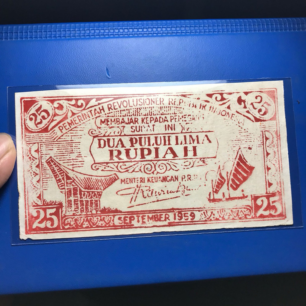 Uang Orida Asli PRRI 25 Rupiah