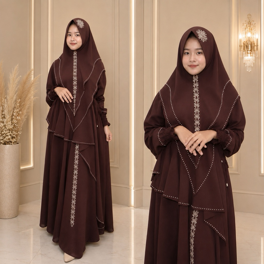 Gamis syar’i layer terbaru muat bb 40-80kg