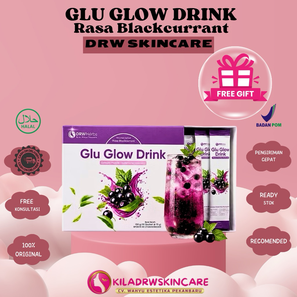 DRW Skincare Glu Glow Drink Kulit Glowing L-Glutathione dan Vitamin C ORI 100% BPOM
