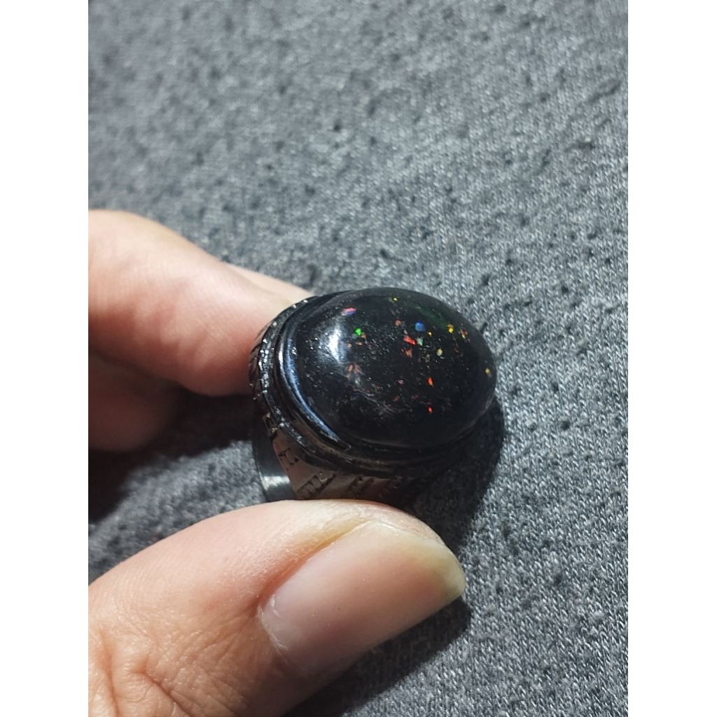 cincin kalimaya black opal banten sutured boulder hitam