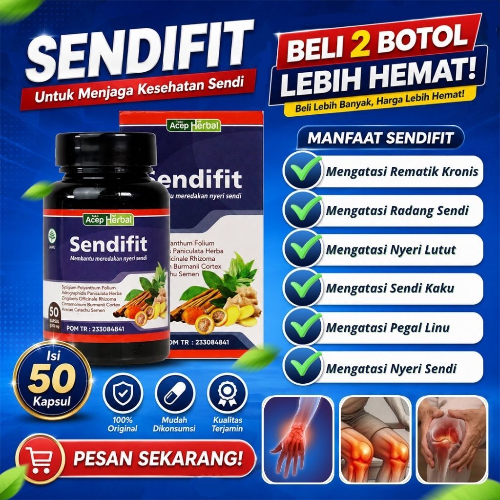 SendiFit Obat Herbal Sendi ORIGINAL BPOM Rematik Radang Sendi kronis Nyeri Lutut PALING MANJUR NAMUN
