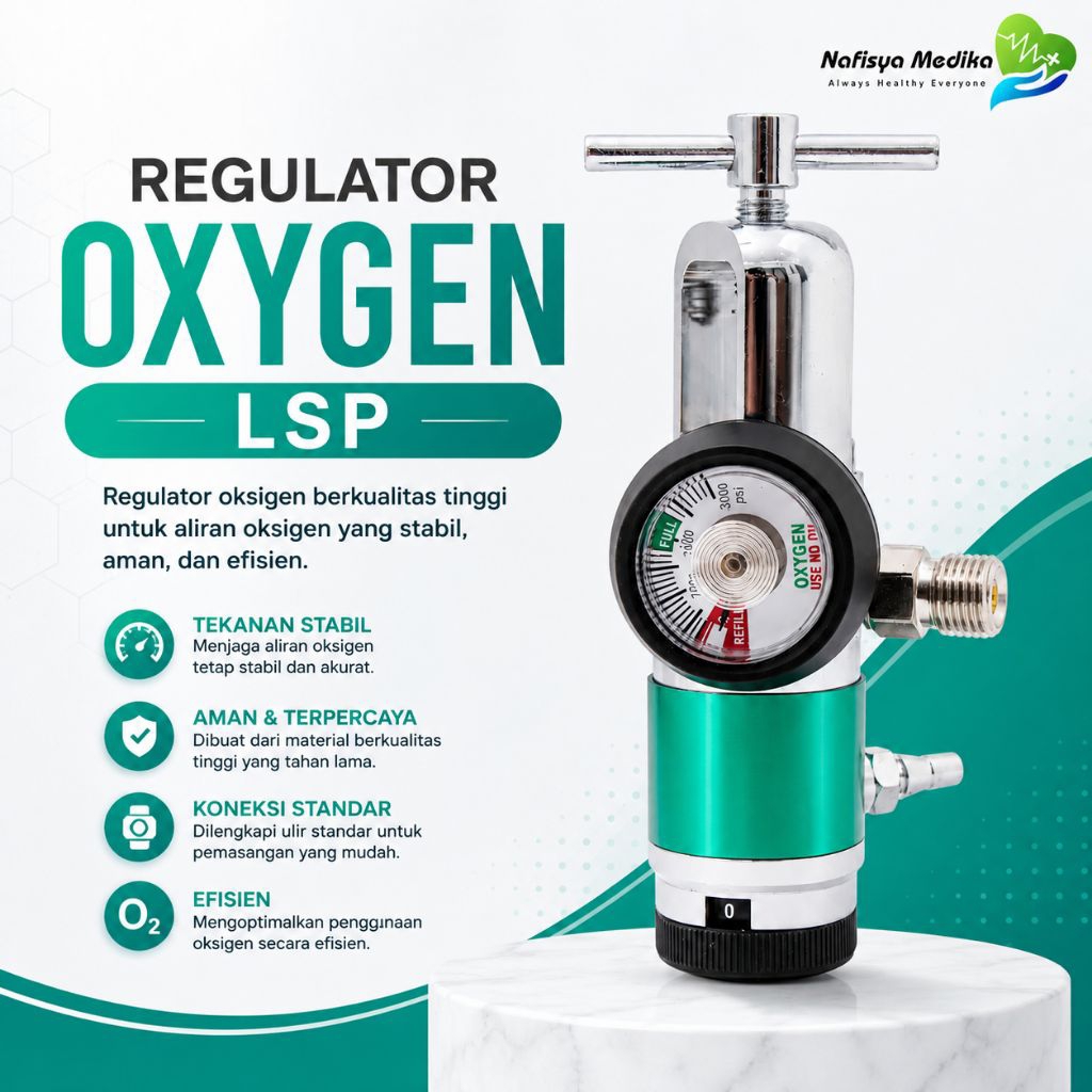 Regulator Oxygen LSP Original | Regulator Tabung Oksigen Medis CGA540 Flowmeter Oksigen Rumah Sakit 
