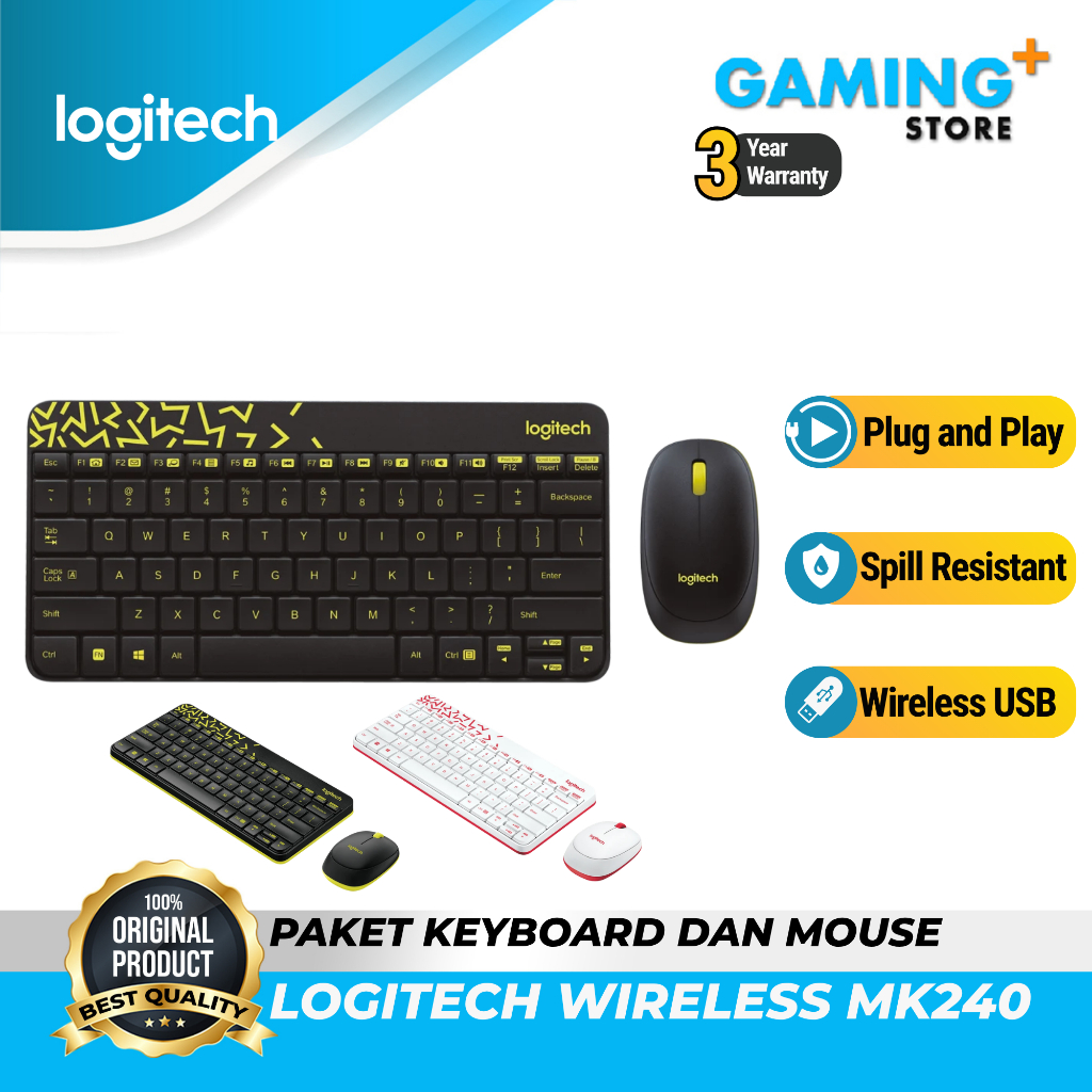 Logitech MK240 / MK 240 Wireless Keyboard Mouse Combo