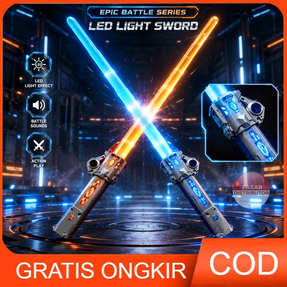 Pasar Distributor LIGHT SABER TELESCOPIC Mainan Pedang Laser Light Saber LED Lampu Anak LED